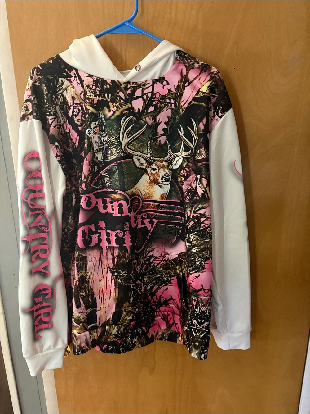 Country Girl Kids' Pink Camo Hooded Shirt